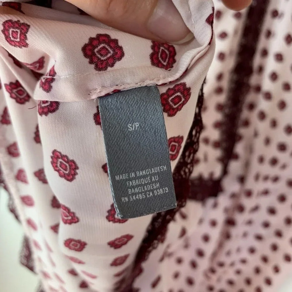 Aerie Y2K Patterned  Satin Chemise Slip Sexy Pink Size Small - Picture 7 of 9